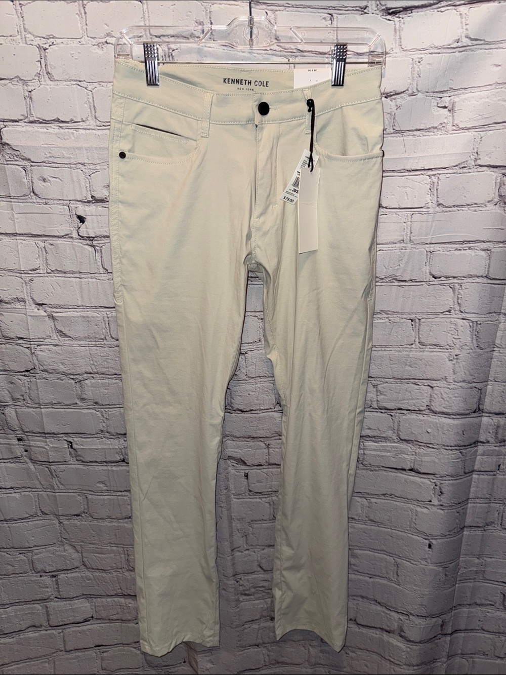 Kenneth Cole Men's Slim Cream Pants